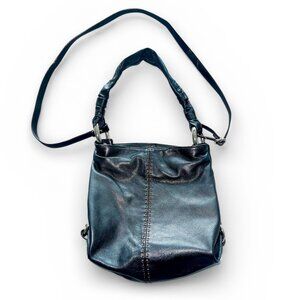 Leather Crossbody Bag - Black